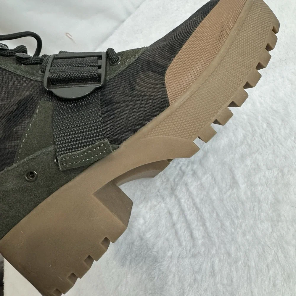 Steve Madden Nayra Women Ankle Boots Camo Green Lace Up NARY01S1 Size 8M - Picture 12 of 14